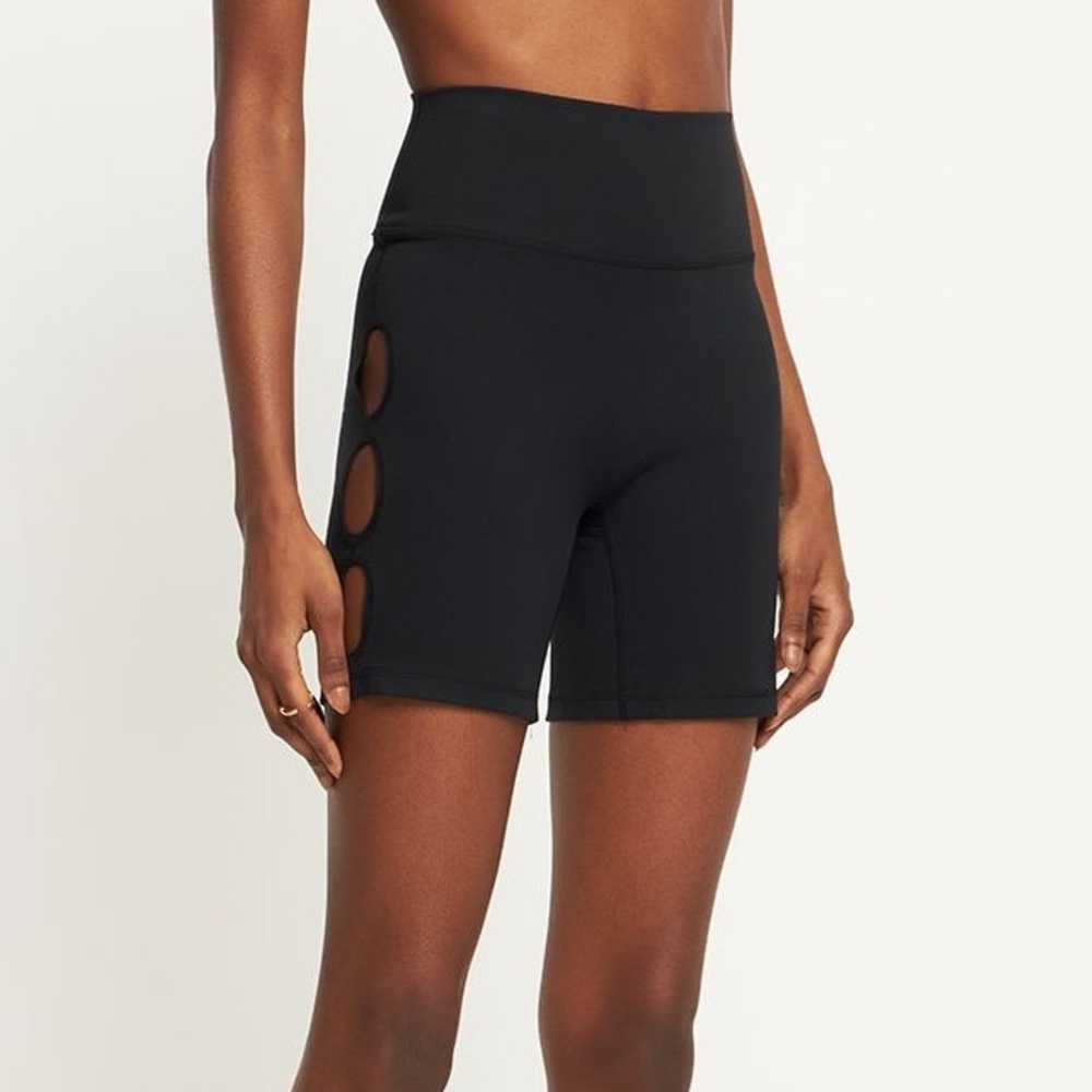WeWoreWhat Cut Out High Waist Biker Shorts